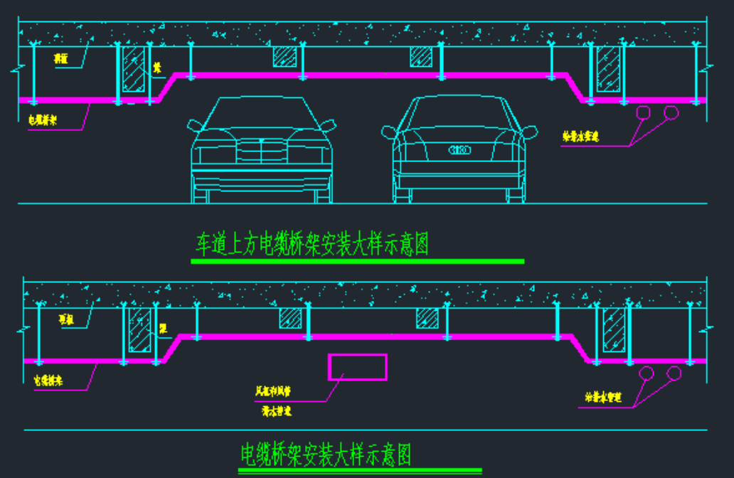 电缆桥架安装大样示意图
