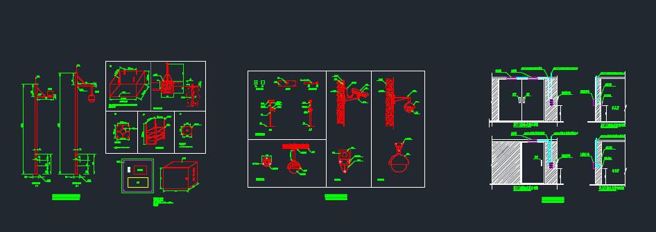 监控立杆、门禁安装大样图