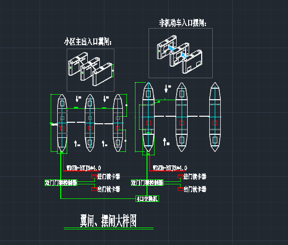 翼闸、摆闸大样图
